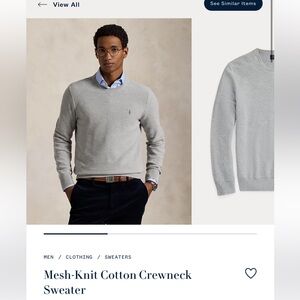 Polo by Ralph Lauren Light Gray Crewneck Sweater